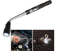 Unitec 77893 Torcia LED Tascabile Telescopica Magnete Schwanenhals Nera