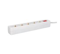 Unitec Ciabatta elettrica con 5 prese e interruttore, 3 m, colore: Bianco