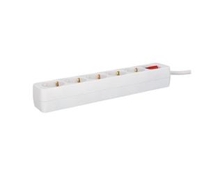 Unitec Ciabatta elettrica con 5 prese e interruttore, 3 m, colore: Bianco