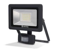 UNITEC Faretto a LED con sensore di movimento a infrarossi a 180°, 20 Watt, 1600 Lumen, con connettore a innesto e staffa di montaggio rapido, 6500 Kelvin, antracite, IP44, classe di efficienza energetica A+