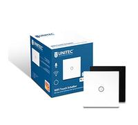 UNITEC Interruttore touch WiFi, controllo tramite smartphone, tablet o assistente vocale, funzione touch, funzione memoria, illuminazione integrata, nero