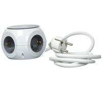 UNITEC Multipresa | 3 prese Schuko | 3 porte USB | Ciabatta elettrica a forma di cubo | Ideale per scrivania | Rivestimento antiscivolo | Bianco