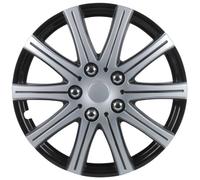 Unitec Premium- Copricerchio (4 pezzi) Satz Adelaide, Nero+ Silver - 14"