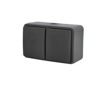 UNITEC Presa a 2 prese AP/FR Aqua, adatta a ambienti umidi, IP54, per interni ed esterni, antracite, 1 pezzo