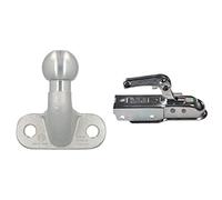Unitec Sfera per Gancio di Traino, 50 mm, Argento, ad Angolo retto & 10335 - Aggancio per rimorchio Rettangolare, 60 mm
