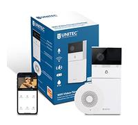 UNITEC Videocitofono WiFi, con app per smartphone, batteria o cablaggio fisso, con telecamera WLAN Full HD, audio a 2 vie, incluso gong radio