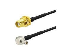 UniteCom - 2 cavi adattatori per antenna a bassa perdita da SMA femmina a TS9, 4G 5G WiFi GPS Hotspot Router antenna convertitore coassiale RF Patch Lead 6" (connettore ad angolo destro)