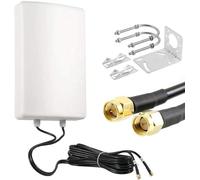 UniteCom Antenna direzionale a pannello 4G e 5G ad alto guadagno, polarizzata incrociata con cavi da 5 metri. LTE MiMo Palo/Montabile a Parete Dual Input Broadband Mobile Internet Antenna impermeabile