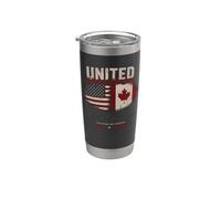 United Beyond Borders Usa Canada Due Nazioni Bicchiere termico in acciaio inox doppia parete