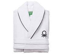 United Colors of Benetton Be178 Accappatoio L/XL 360 gsm 100% Cotone Bianco Black & White, Standard