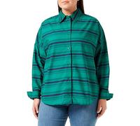 United Colors of Benetton Camicia 5rdldq04x, Verde Bosco A Righe Blu Scuro 66k, L Donna