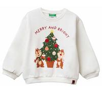 United Colors of Benetton Maglia G/C M/L 3J73G10L0 Felpa con Cappuccio, Bianco, 4 Anni Bambina