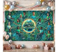 United for Inclusion - Sfondo per la consapevolezza della diversità | Consapevolezza della diversità, sfondo fotografico, riunioni della comunità, tema accessibilità, messaggio di unità