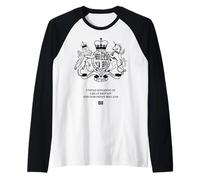 United Kingdom of Great Britain Inghilterra Maglia con Maniche Raglan