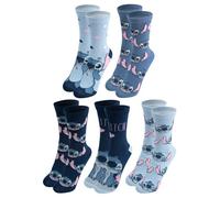 United Labels 5 Paia di Calzini da Donna Disney Lilo & Stitch, Blu, 38-43