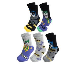 United Labels 5 paia di calzini da uomo DC Comics Batman & Joker, nero grigio, 40-45, calzini da uomo, calzini da uomo