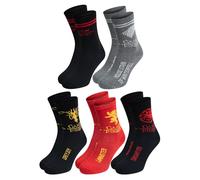 United Labels 5 Paia di Calzini da Uomo Game of Thrones, Multicolore (Nero, Rosso, Grigio), 40-45