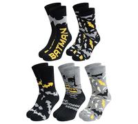 United Labels 5 paia di calzini DC Comics Batman per uomo, nero/grigio, 40-45, calzini da uomo, calze da uomo