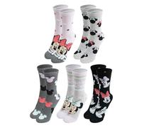 United Labels 5 paia di calzini Disney Minnie Mouse per donna, nero e grigio, 38-43, calzini da donna, calze da donna
