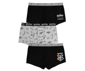 United Labels Confezione da 3 boxer da uomo Harry Potter, nero grigio, mutande in cotone, retrò, intimo uomo, nero/grigio, XXL