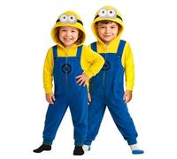 United Labels Costume da Minions per bambini, giallo, blu, tuta unisex, tuta con cappuccio, tuta intera per Carnevale, festa a tema, giallo/blu, 146-152