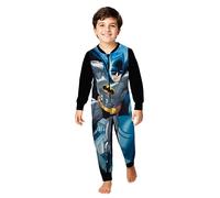 United Labels DC Comics Batman Jumpsuit per ragazzi, nero, in pile a maniche lunghe, pigiama intero, tuta da notte accogliente per bambini, Nero , 110-116