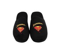 United Labels DC Comics Superman - Pantofole da donna e da uomo, pantofole con motivo, pantofole Superman in nero, Nero , 40/41 EU