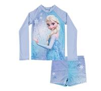 United Labels Disney - Costume da bagno a due pezzi, protezione UV 50, per ragazze, ELSA, blu, costume da bagno per bambini con camicia e costume da bagno, Blu, 98 cm-104 cm