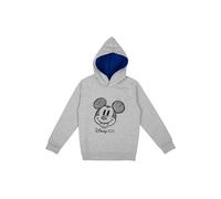 United Labels Disney Mickey Mouse - Felpa con cappuccio per bambini, con cappuccio, colore grigio, grigio., 122 cm-128 cm