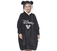 United Labels Disney Mickey Mouse Oversize Felpa con cappuccio con maniche e cappuccio da donna, colore nero, taglia unica