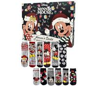 United Labels Disney Minnie Mouse Calendario dell'Avvento con 12 paia di calzini da donna, taglia 35-41, calendario con sneakers e calze lunghe, calendario natalizio regalo