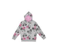 United Labels Disney Minnie Mouse Felpa con cappuccio per bambine - Felpa con cappuccio e felpa grigio/rosa, grigio/rosa, 98 cm-104 cm