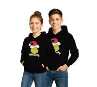 United Labels, felpa con cappuccio Grinch per ragazzi e ragazze, nero, pullover con cappuccio per bambini, felpa con cappuccio, sweatshirt, Nero , 134-140