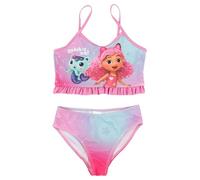 United Labels Gabby’s Dollhouse Bikini per bambina con volant, rosa/fucsia, 122/128, 2 pezzi