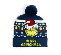 United Labels Grinch - Berretto invernale con pompon Merry Grinchmas, colore: Blu, Blu, Taglia unica