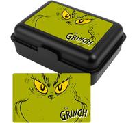 United Labels Grinch - Contenitore per il pranzo con scomparti, 1200 ml, colore nero, per bambini e adulti, con divisorio