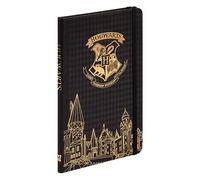United Labels Harry Potter - Castello di Hogwarts Quaderno con copertina rigida foderata 80 fogli con elastico Nero 13 x 21 cm