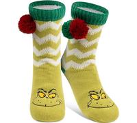 United Labels I calzini morbidi da donna, verde, taglia unica, soffici con pompon e fodera, calze a capanna, calze calde da donna