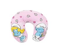 United Labels I Puffi - Cuscino cervicale da viaggio, comodo cuscino da viaggio, per auto, aereo, rosa