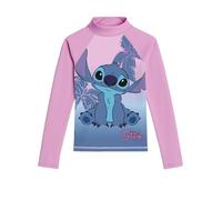 United Labels Lilo & Stitch Maglia UV 30 per Bambina Maniche Lunghe, Rosa/Blu, 122/128