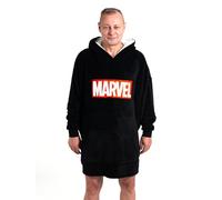 United Labels Marvel - Felpa con cappuccio oversize da uomo con maniche e cappuccio, in nero, maglione soffice da coccole, maglione soffice da coperta
