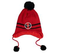 United Labels Marvel Spiderman - Berretto invernale per bambini, rosso, lavorato a maglia, con pompon, con paraorecchie e cordoncini