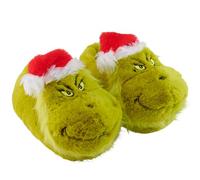 United Labels Pantofole 3D Il Grinch in peluche per donna e uomo, verdi, taglia 32/34, pantofole unisex con cappello di Natale, ciabatte invernali
