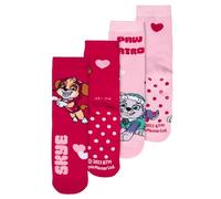 United Labels Paw Patrol ABS calzini per ragazze - calzini antiscivolo per bambini, calzini rosso/rosa (confezione da 2), rosso/rosa, 27-30