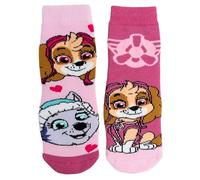 United Labels Paw Patrol calzini per bambine - Skye & Everest - Calzini da ginnastica per bambini, calzini rosa/rosa (confezione da 2), Rosa/Rosa, 27-30