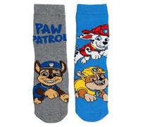 United Labels Paw Patrol calzini per ragazzi - Chase, Rubble e Marshall - Calzini da ginnastica per bambini, calzini blu/grigio (confezione da 2), blu/grigio, 27-30