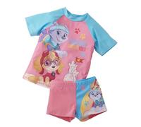 United Labels Paw Patrol - Costume da bagno in due pezzi, protezione UV 50+, per ragazze, colore rosa, costume da bagno per bambini con maglietta e pantaloni, costume da bagno, rosa/blu, 98 cm-104 cm