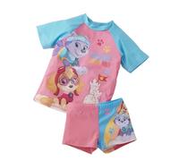United Labels Paw Patrol - Costume da bagno in due pezzi, protezione UV 50+, per ragazze, colore rosa, costume da bagno per bambini con maglietta e pantaloni, costume da bagno, rosa/blu, 110 cm-116 cm
