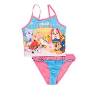 United Labels Paw Patrol Tankini Costume da bagno da bambina con volant, Hello Summer, rosa blu, 2 pezzi, costume da bagno per bambini, abbigliamento da nuoto, rosa/blu, 98 cm-104 cm