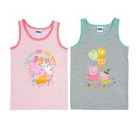 United Labels Peppa Pig Canottiera intima per ragazze e bambini, colore rosa/grigio (confezione da 2), multicolore, 110 cm-116 cm